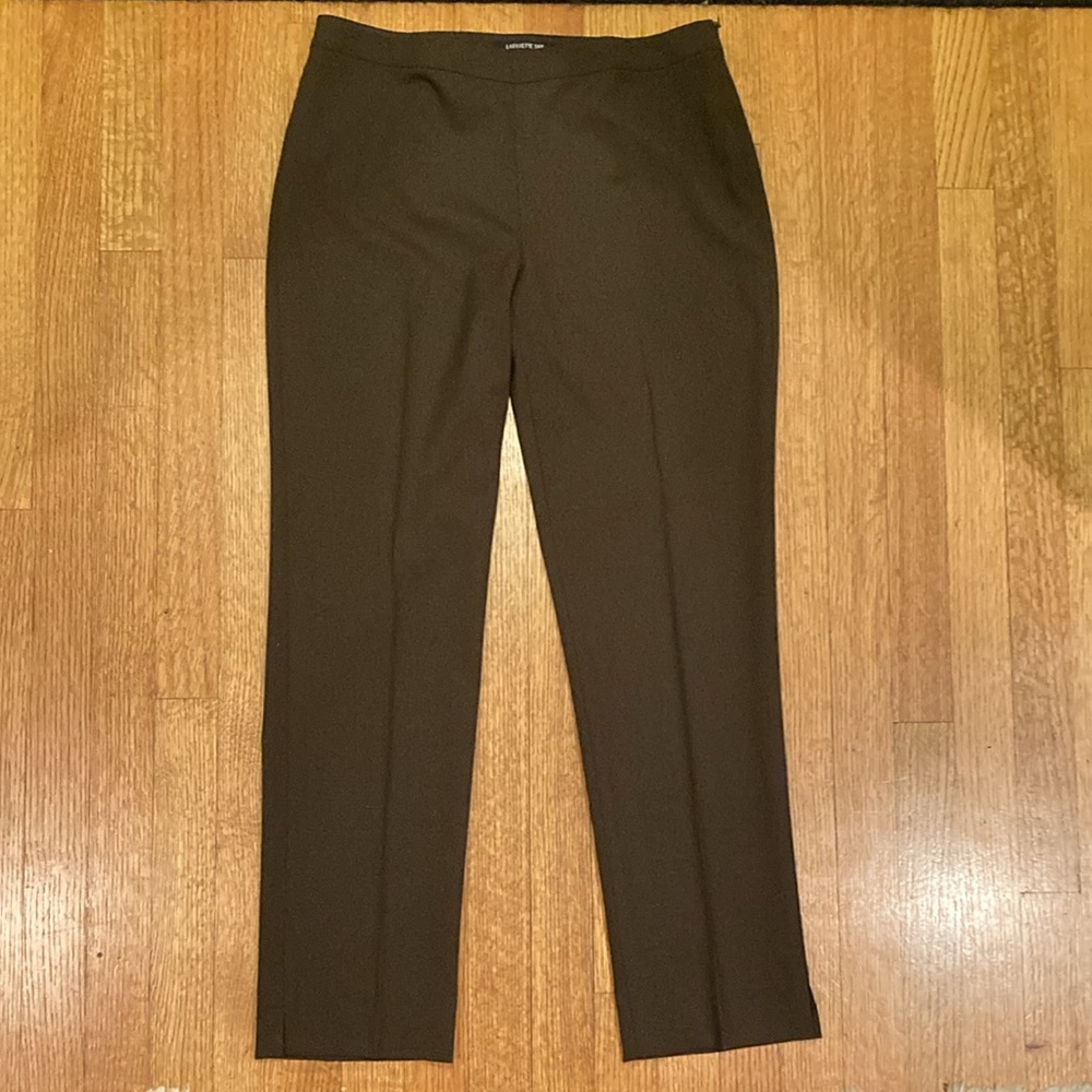 Lafayette 148 New York Straight-Leg Pants in Dark Brown
